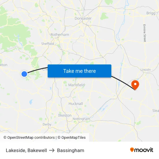 Lakeside, Bakewell to Bassingham map