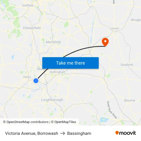 Victoria Avenue, Borrowash to Bassingham map