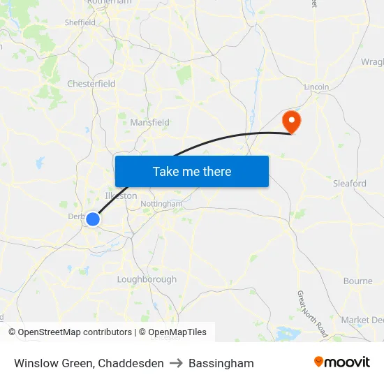 Winslow Green, Chaddesden to Bassingham map
