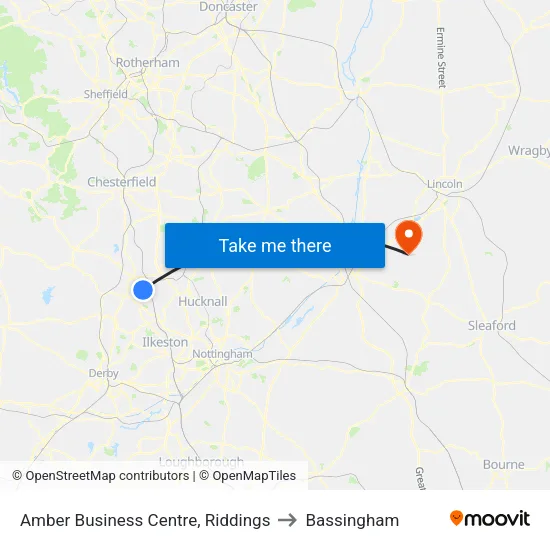 Amber Business Centre, Riddings to Bassingham map