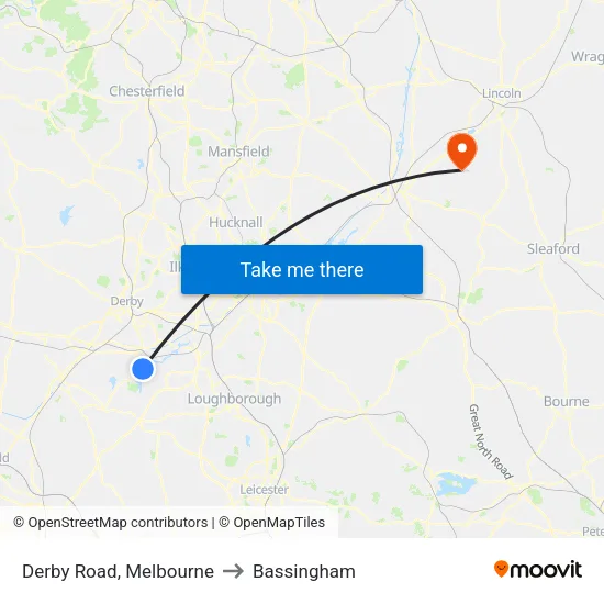 Derby Road, Melbourne to Bassingham map