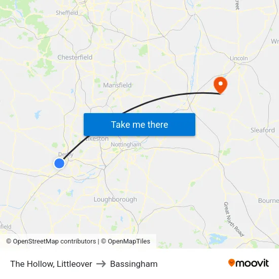 The Hollow, Littleover to Bassingham map