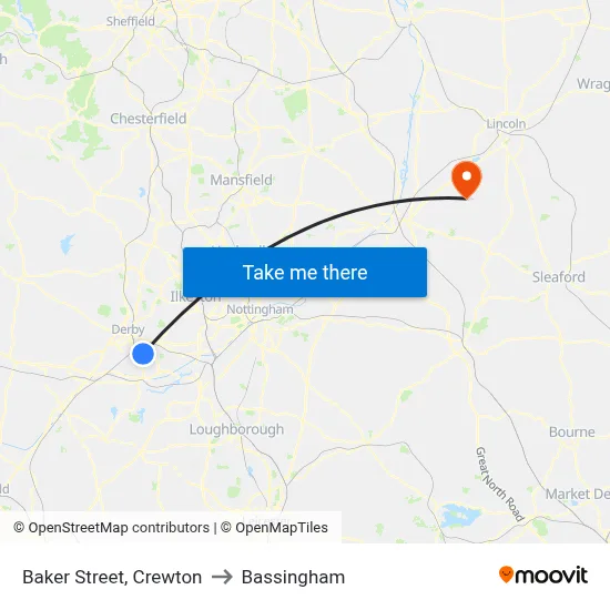 Baker Street, Crewton to Bassingham map