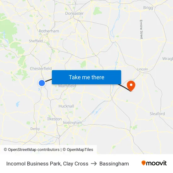 Incomol Business Park, Clay Cross to Bassingham map