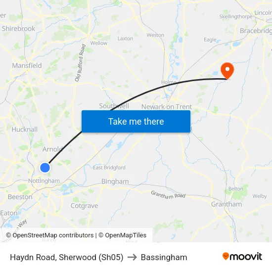 Haydn Road, Sherwood (Sh05) to Bassingham map