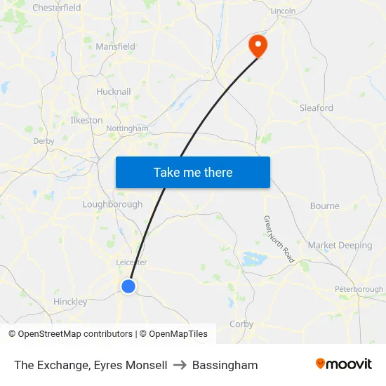 The Exchange, Eyres Monsell to Bassingham map