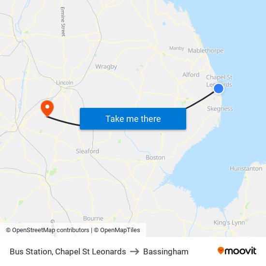 Bus Station, Chapel St Leonards to Bassingham map