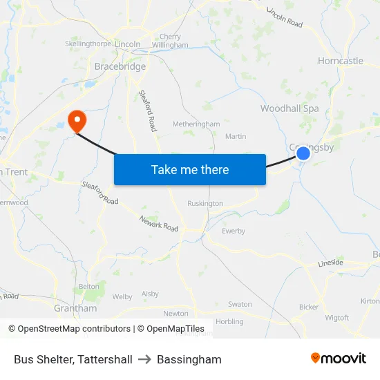 Bus Shelter, Tattershall to Bassingham map