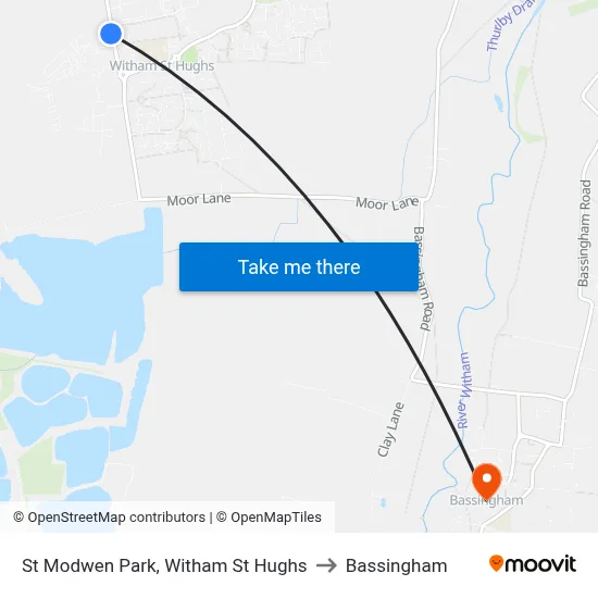 St Modwen Park, Witham St Hughs to Bassingham map