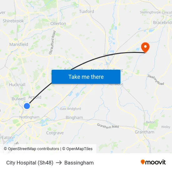 City Hospital (Sh48) to Bassingham map