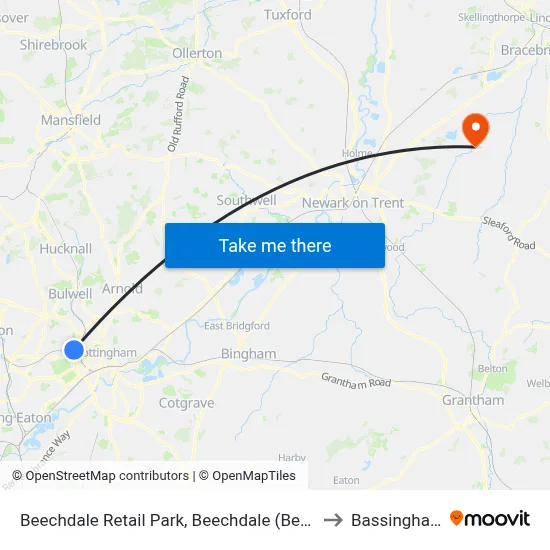 Beechdale Retail Park, Beechdale (Be01) to Bassingham map