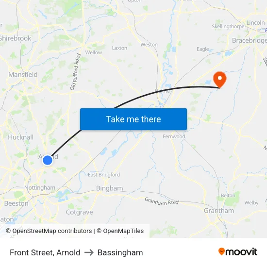 Front Street, Arnold to Bassingham map