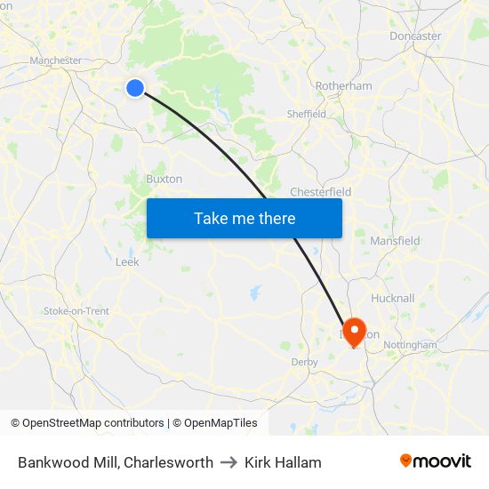 Bankwood Mill, Charlesworth to Kirk Hallam map