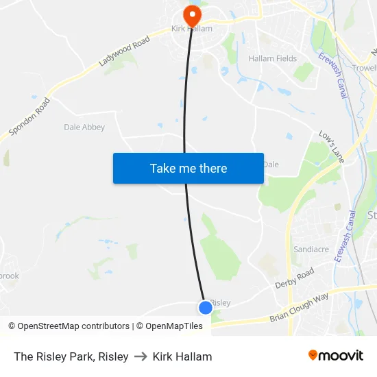 The Risley Park, Risley to Kirk Hallam map