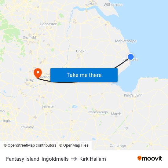 Fantasy Island, Ingoldmells to Kirk Hallam map