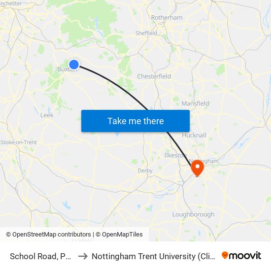 School Road, Peak Dale to Nottingham Trent University (Clifton Campus) map