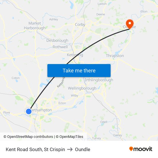 Kent Road South, St Crispin to Oundle map