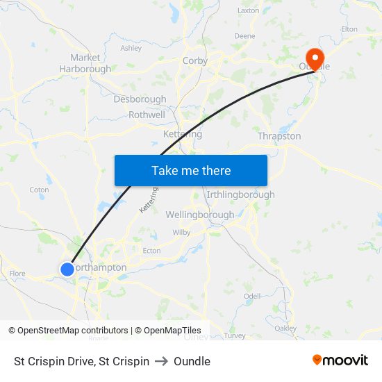 St Crispin Drive, St Crispin to Oundle map