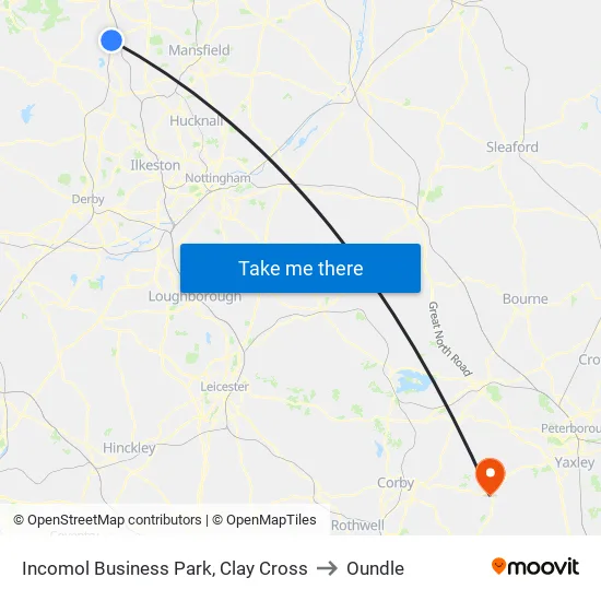 Incomol Business Park, Clay Cross to Oundle map