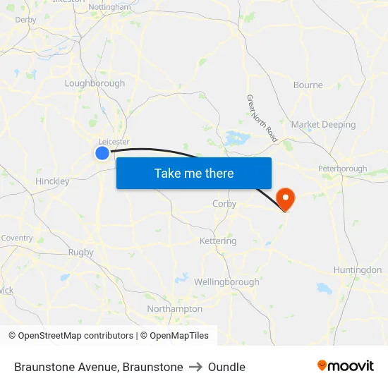 Braunstone Avenue, Braunstone to Oundle map