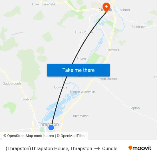 (Thrapston)Thrapston House, Thrapston to Oundle map