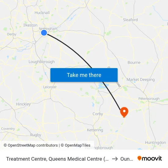 Treatment Centre, Queens Medical Centre (Qm20) to Oundle map