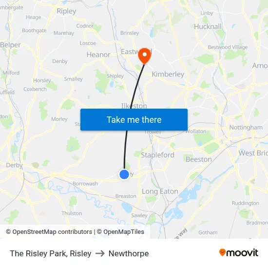 The Risley Park, Risley to Newthorpe map