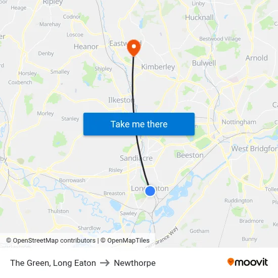 The Green, Long Eaton to Newthorpe map