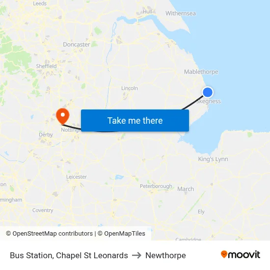 Bus Station, Chapel St Leonards to Newthorpe map