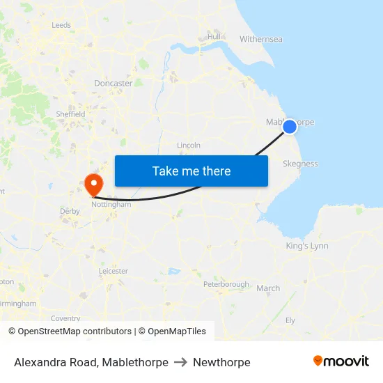 Alexandra Road, Mablethorpe to Newthorpe map