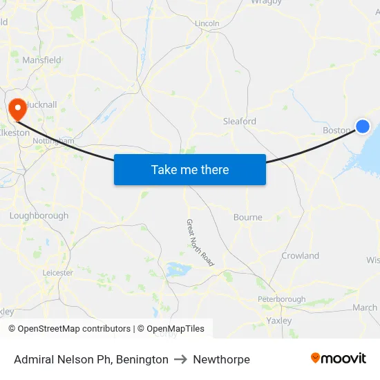 Admiral Nelson Ph, Benington to Newthorpe map
