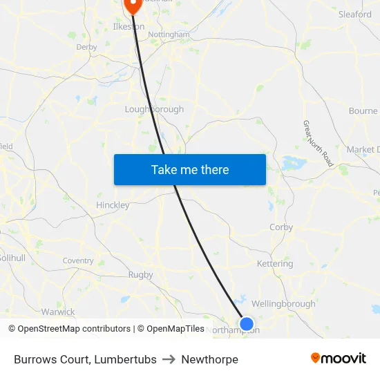 Burrows Court, Lumbertubs to Newthorpe map