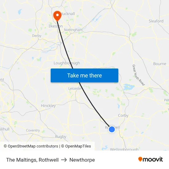 The Maltings, Rothwell to Newthorpe map