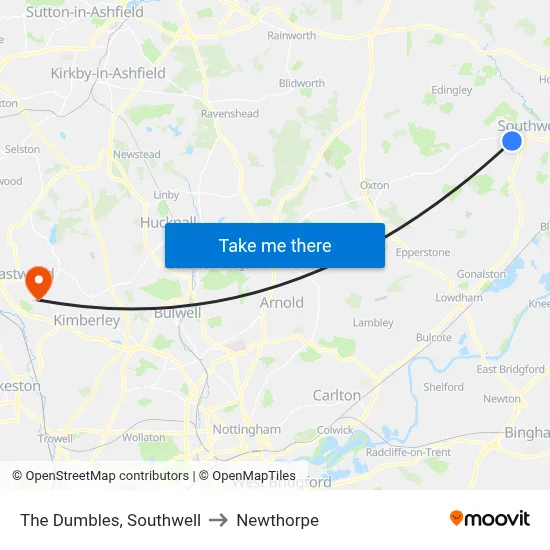 The Dumbles, Southwell to Newthorpe map