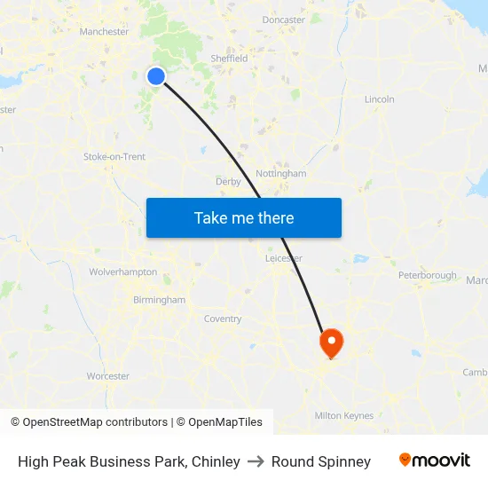 High Peak Business Park, Chinley to Round Spinney map