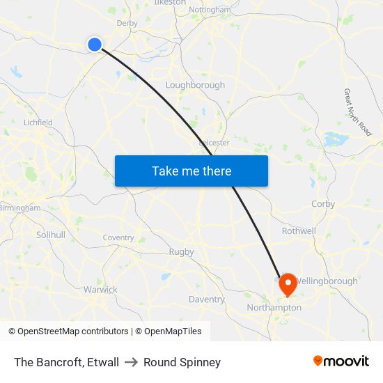 The Bancroft, Etwall to Round Spinney map