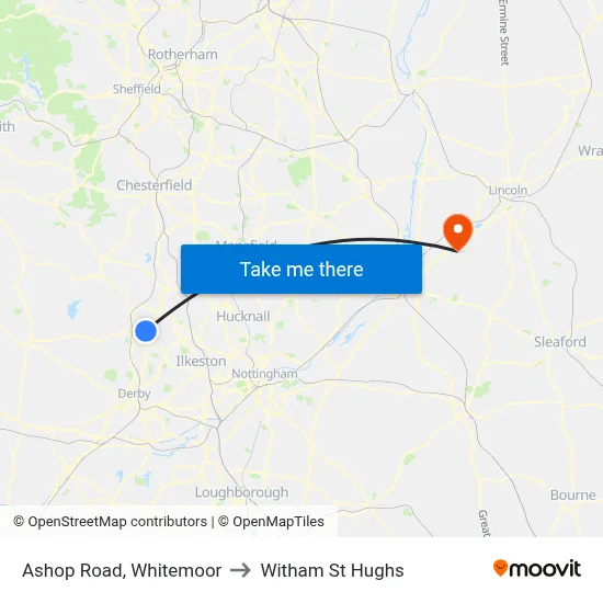 Ashop Road, Whitemoor to Witham St Hughs map