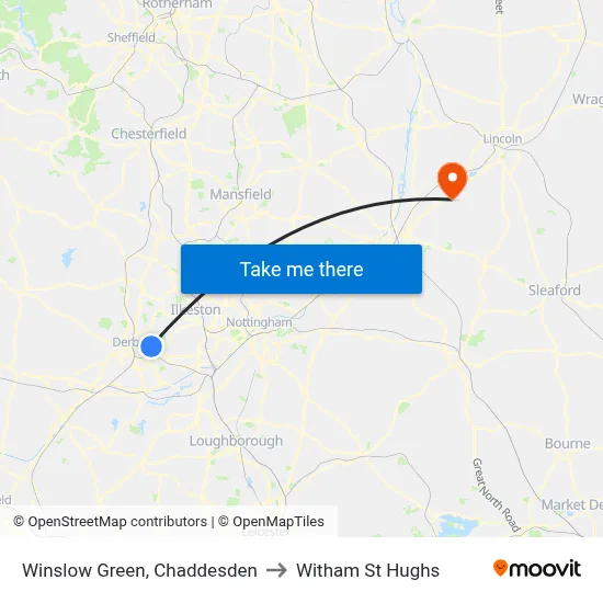 Winslow Green, Chaddesden to Witham St Hughs map