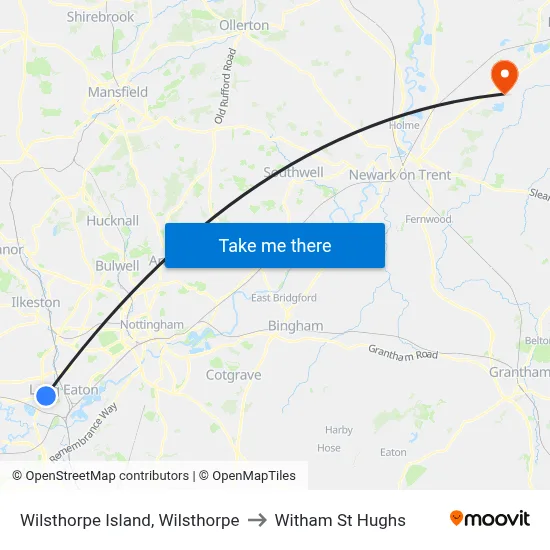 Wilsthorpe Island, Wilsthorpe to Witham St Hughs map