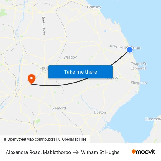 Alexandra Road, Mablethorpe to Witham St Hughs map