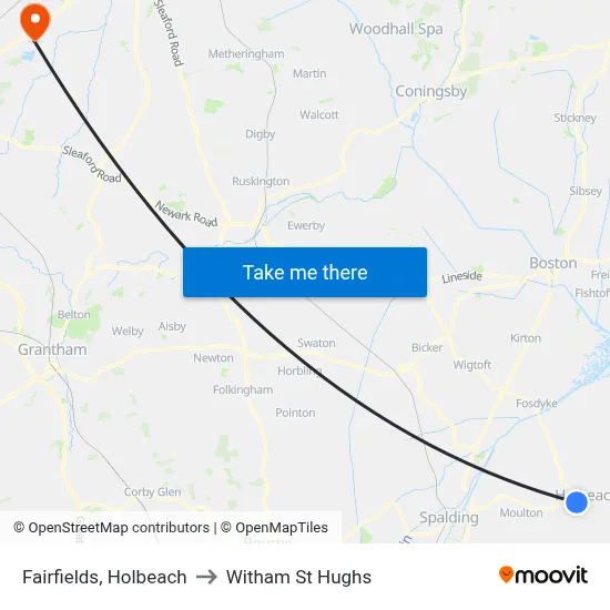 Fairfields, Holbeach to Witham St Hughs map