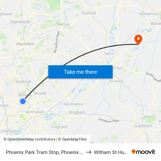 Phoenix Park Tram Stop, Phoenix Park to Witham St Hughs map