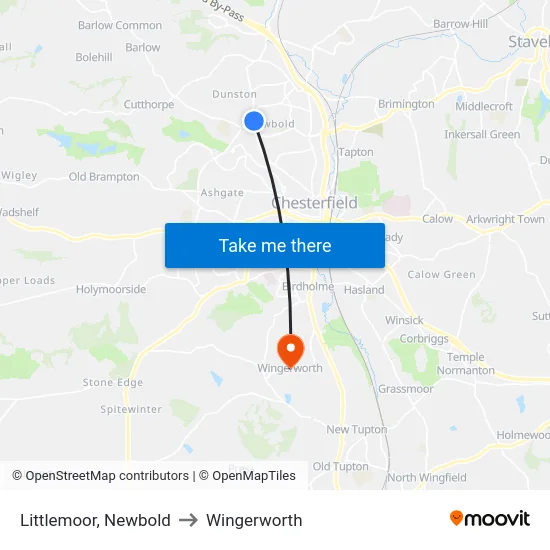 Littlemoor, Newbold to Wingerworth map