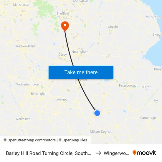 Barley Hill Road Turning Circle, Southfields to Wingerworth map