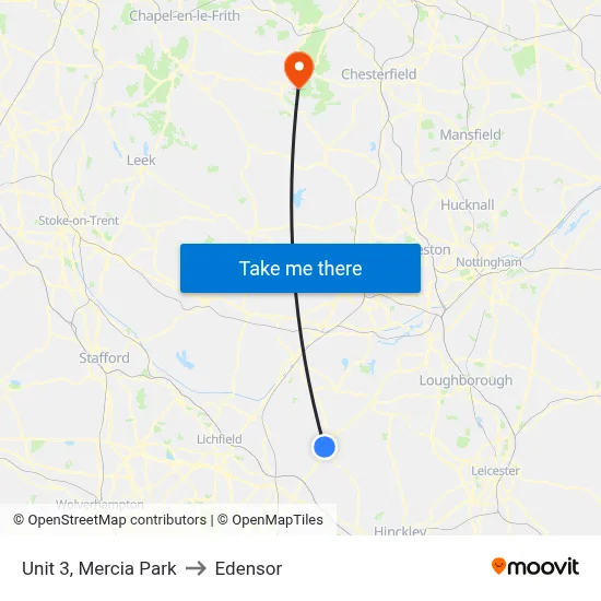 Unit 3, Mercia Park to Edensor map