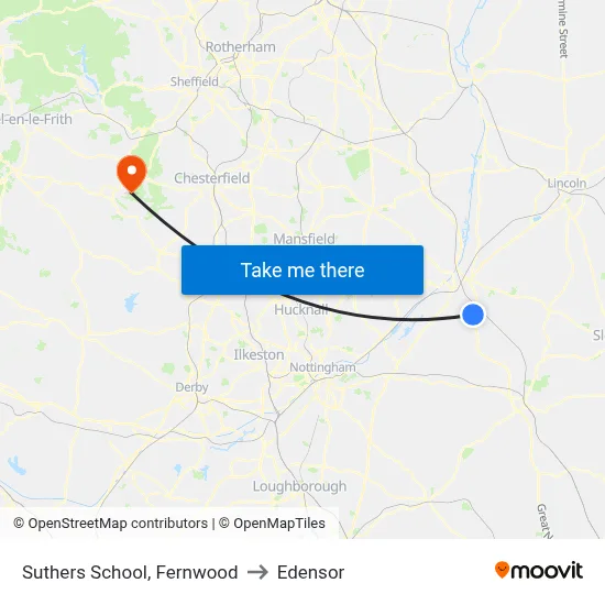Suthers School, Fernwood to Edensor map