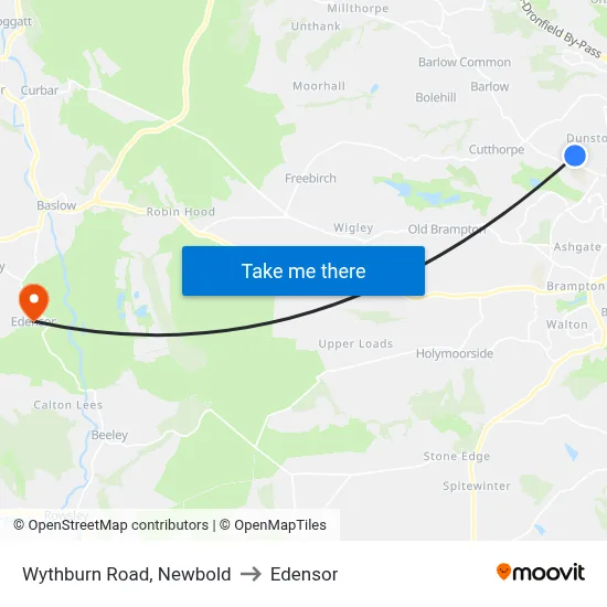 Wythburn Road, Newbold to Edensor map