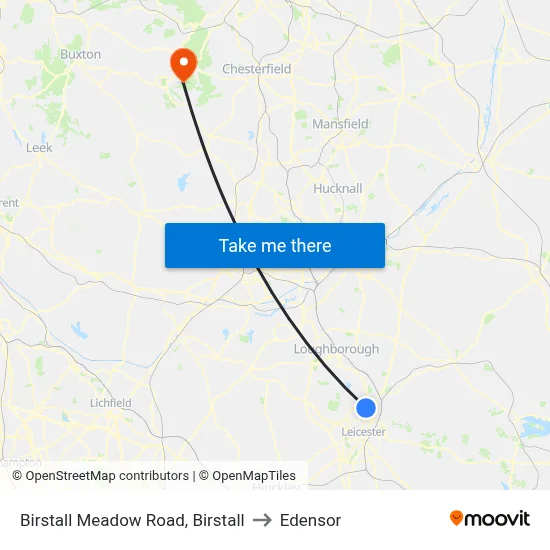 Birstall Meadow Road, Birstall to Edensor map
