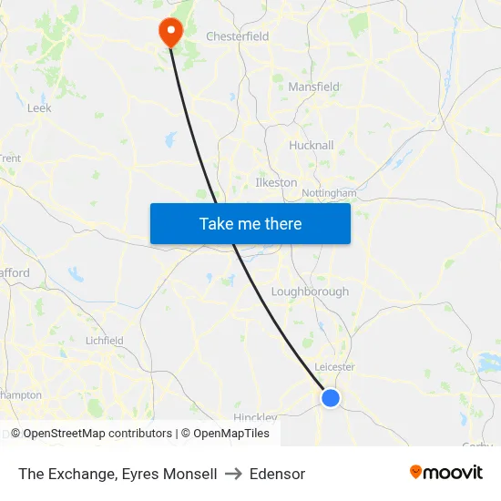The Exchange, Eyres Monsell to Edensor map