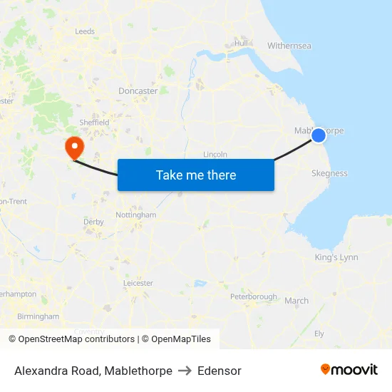 Alexandra Road, Mablethorpe to Edensor map
